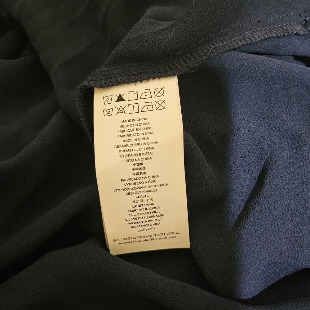 Michael Kors Navy Blue Tiered Eyelet Short Sleeve Dress XS - Picture 5 of 7